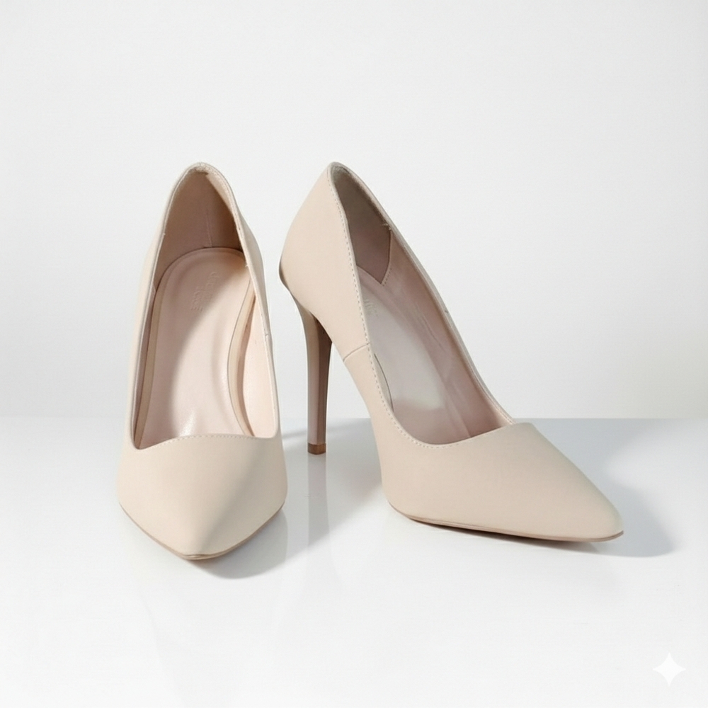 Charlotte Russe Size 9 NEW Pumps Heels Neutral Cream Blush Beige Faux Leather